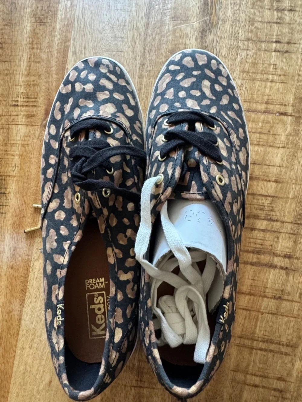Keds Women's Champion Novelty Pack Leopard Print Canvas Sneaker - Black/Tan